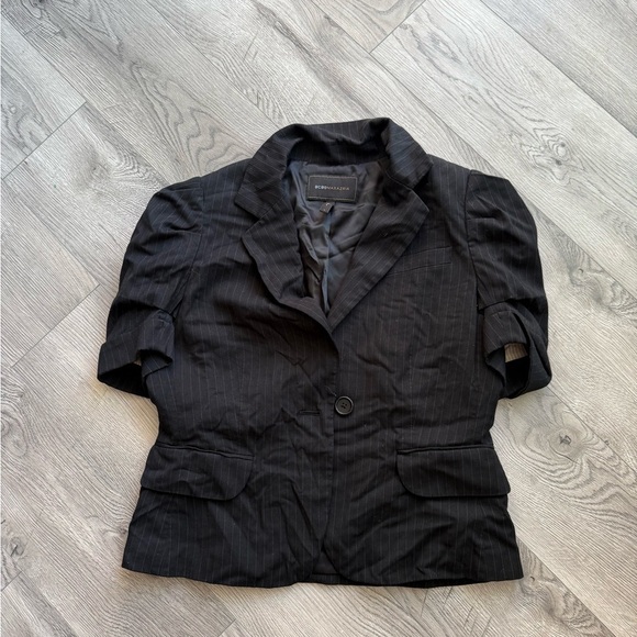 BCBG Max Azria Pinstripe Blazer Black Blazer sophisticated, business - Picture 1 of 5